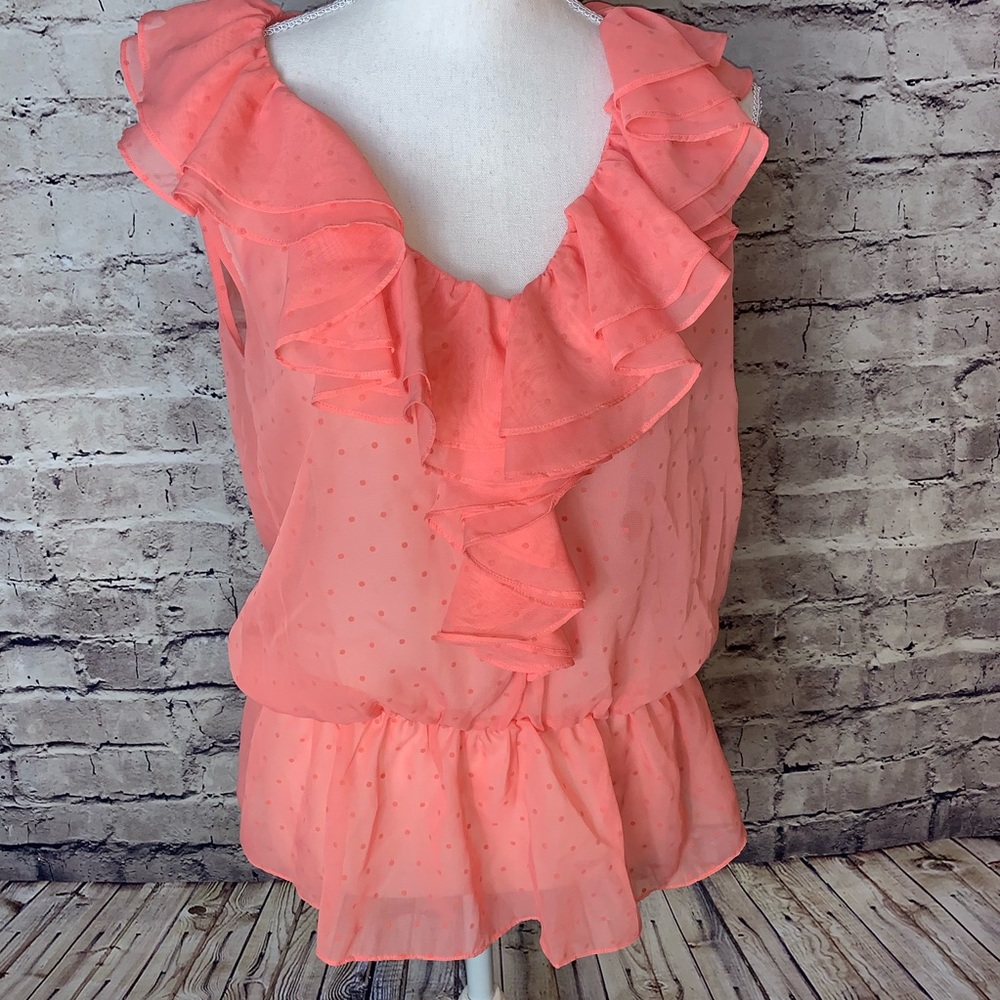 Sheer ruffled top
